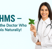 A BHMS student studying homeopathic remedies and natural healing methods in a medical classroom