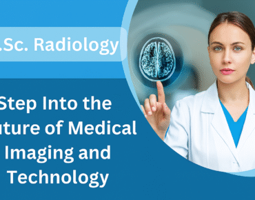 Student operating MRI scanner in radiology lab